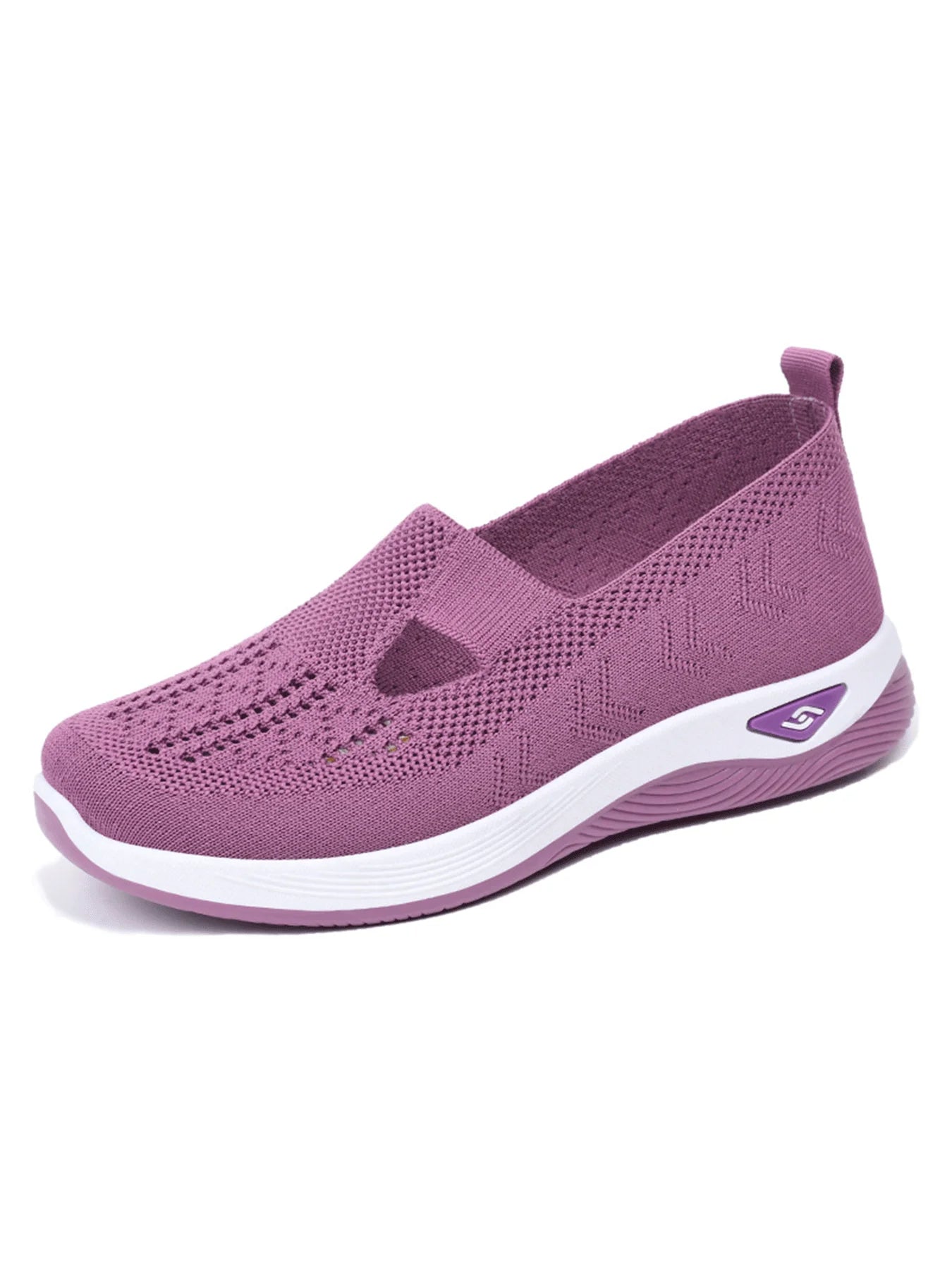 Women's Solid Color Breathable Sneakers, Low-top, Knitted, Breathable, Light Walking, in 6 Colors