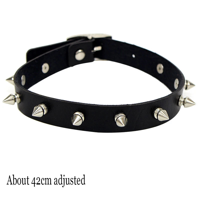 Woman Black Punk Choker Collar Necklace, Spike Chocker Gothic Cosplay Accessories