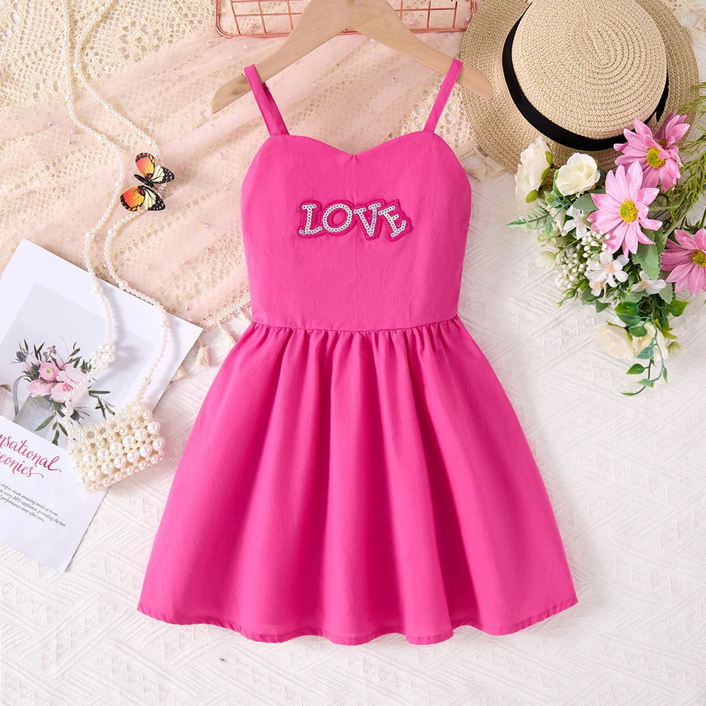 Girls Lace Up Sling Summer Dress, Sleeveless Dresses For 1-10 Years Cool Ventilated Clothes