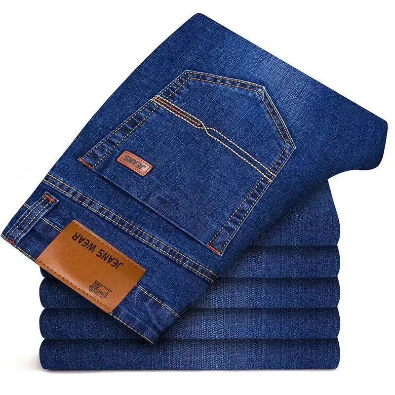 Men's Fashion Straight Jeans 2025, New Stretch Slim Fit Pants Comfortable and Soft