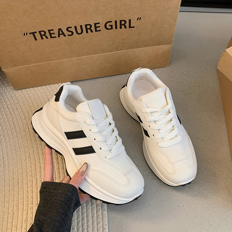 Summer Casual Patchwork Leather Sneakers