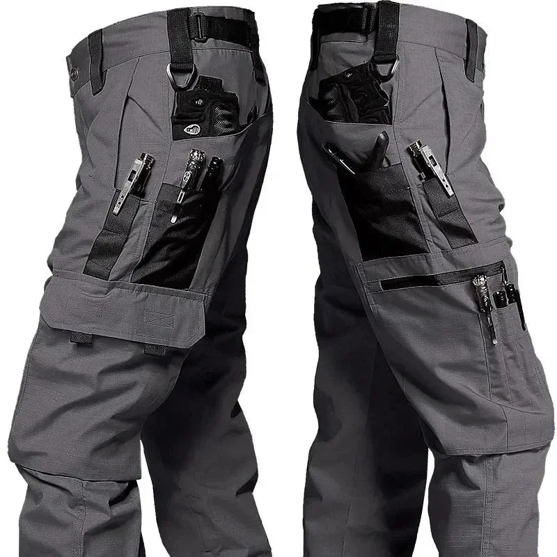 New Men's Tactical Work Cargo Trousers Multi-Pocket and Waterproof