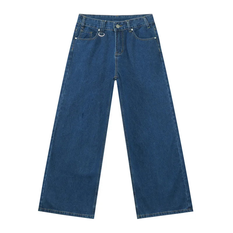 IEFB Vintage Fashion Camouflage Men's Jeans, Wide Leg Denim Pants