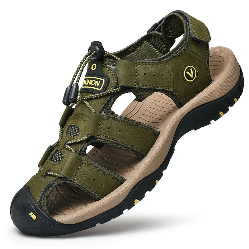 Summer Men Sandals Genuine Leather