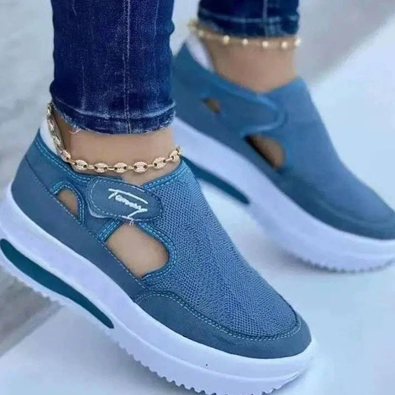 Red Casual Shoes, Women's Breathable Fashion Brand Sandals Platform,