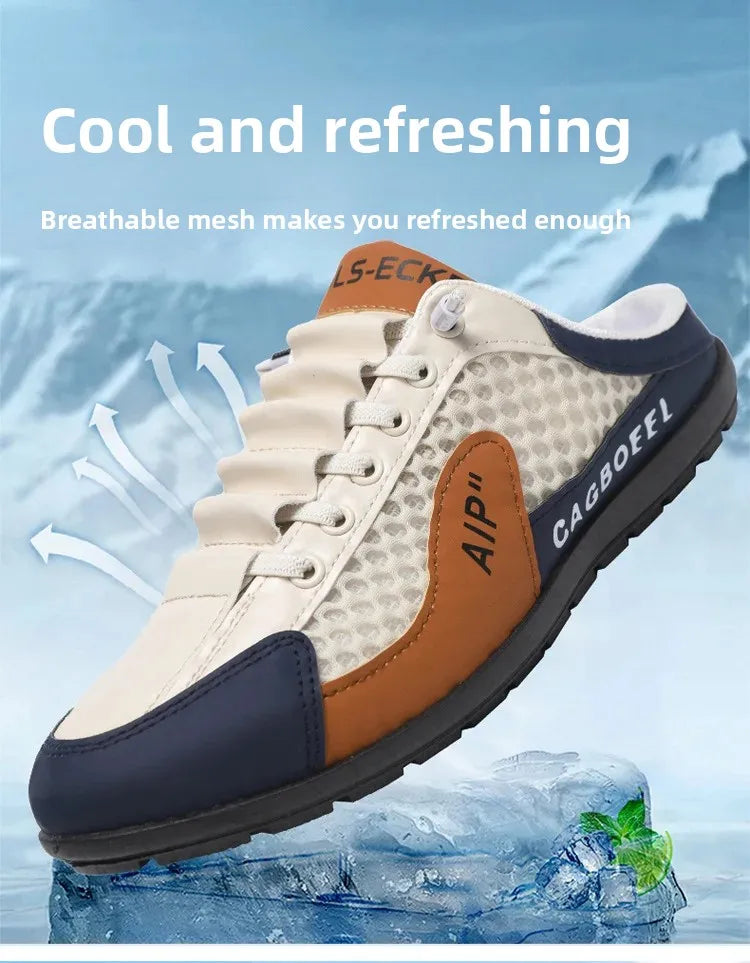 Men's Comfortable Half Support Fashionable Breathable Popular Casual Shoes Mesh Lining