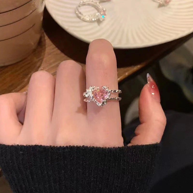New Arrival, Romantic Lovely Pink Bowknot Design, Exquisite Jewelry Ring with Micro Bow Tie Zircon
