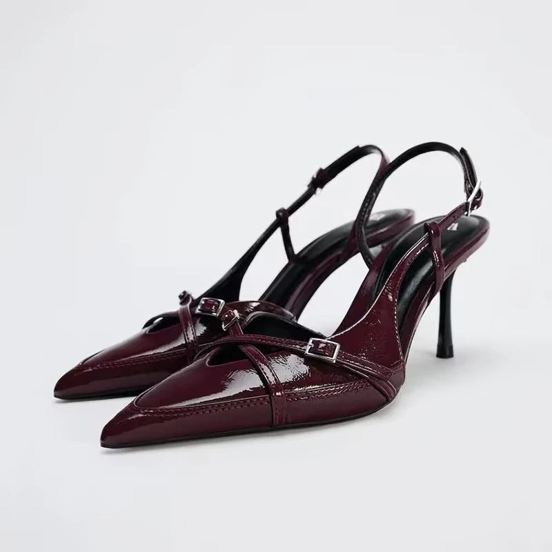 2026 New Women's Sandals Fashionable Buckle Designer Elegant Pointed Toe High Heels