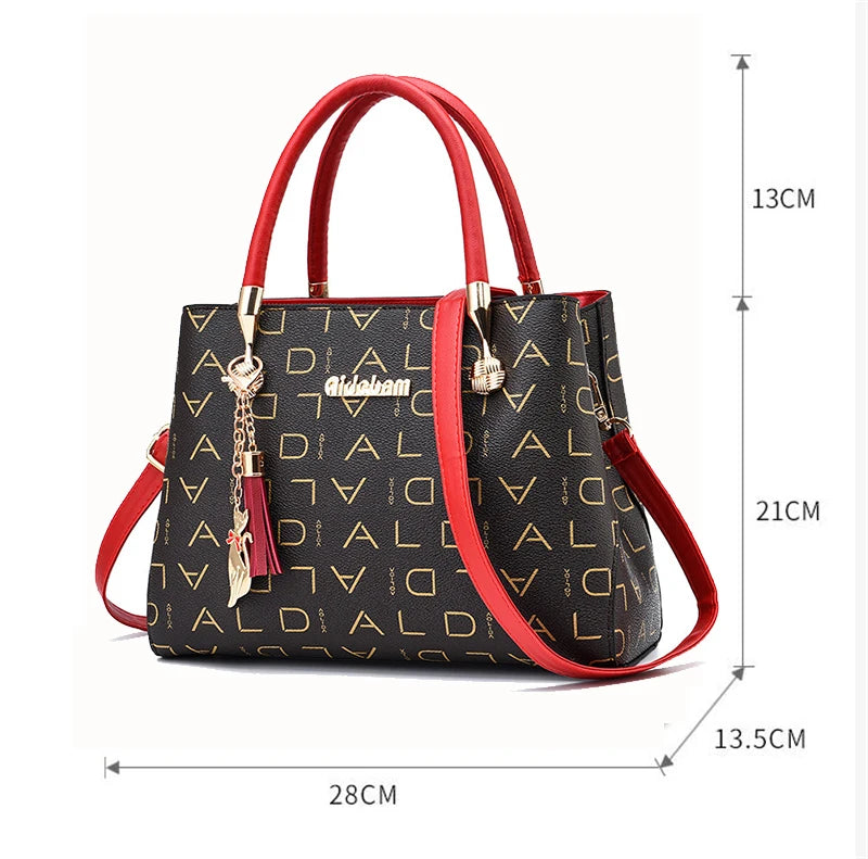 Ladies Luxury Designer PU Leather Tote Handbag with Large Capacity