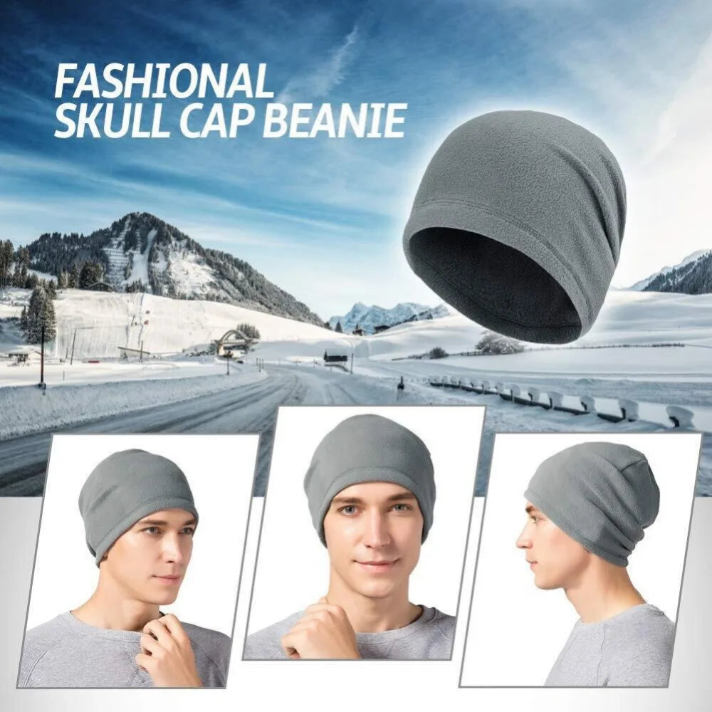 Unisex Winter Fleece Skull Cap Helmet Liner Ski Thermal Beanie Thick Windproof Watch Cap