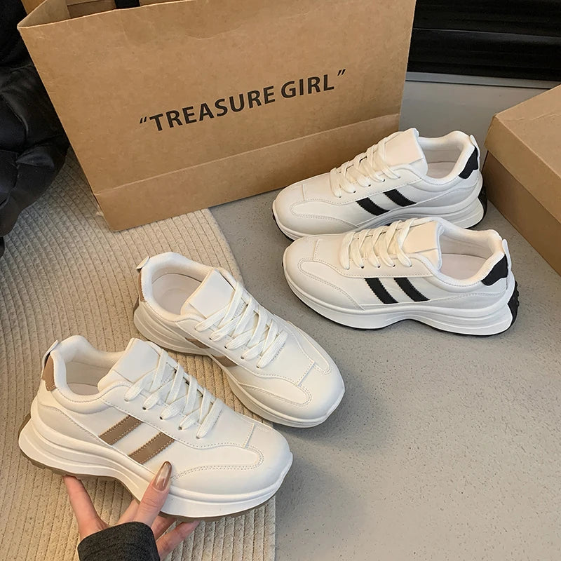 Summer Casual Patchwork Leather Sneakers