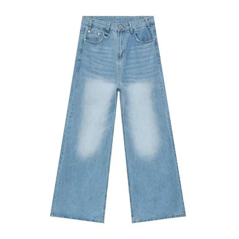 IEFB Vintage Fashion Camouflage Men's Jeans, Wide Leg Denim Pants