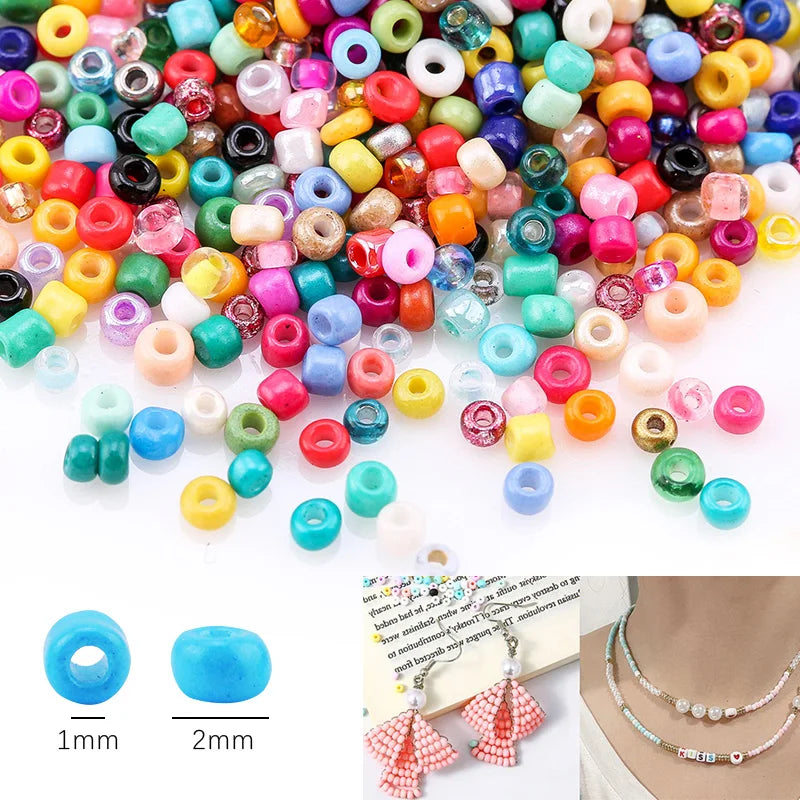 2000pcs/Lot 12Grids Glass Seed, Beads Set Charms for Bracelet' Necklace' & Earrings' Handmade Crafts