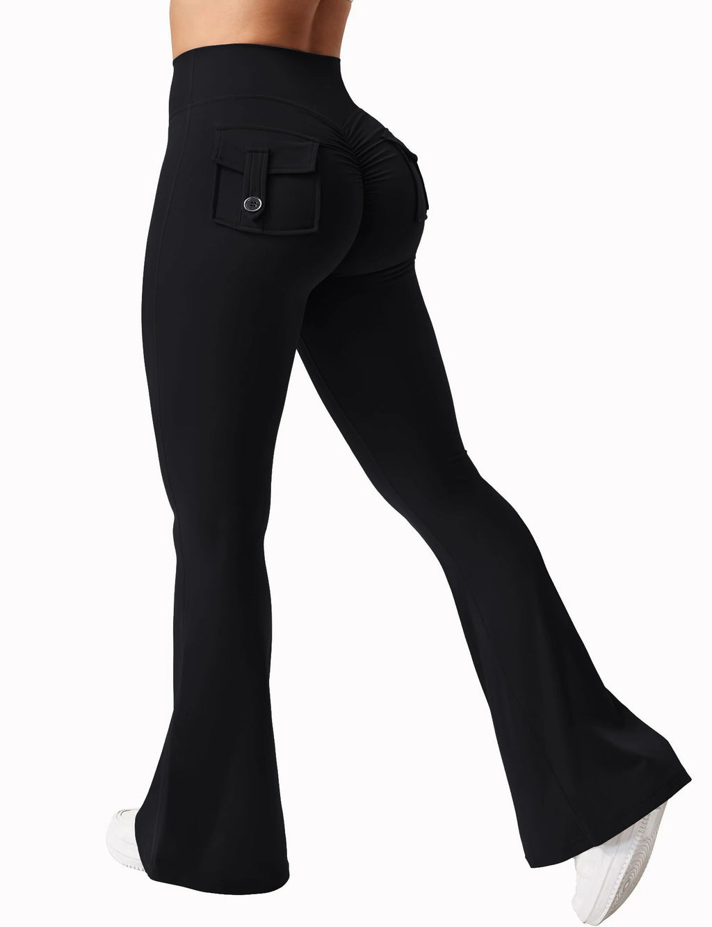 Women's Yoga Flare Trousers, High-Waisted Tummy-Control Wide-Leg with Pockets, Multi-Colors