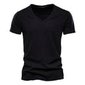 New 100% Men's Cotton V Neck T-Shirt, A High-Quality Fashion