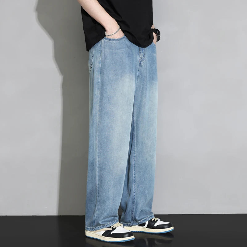 Men's 2025 Thin Cozy baggy Jeans Soft Vintage Denim