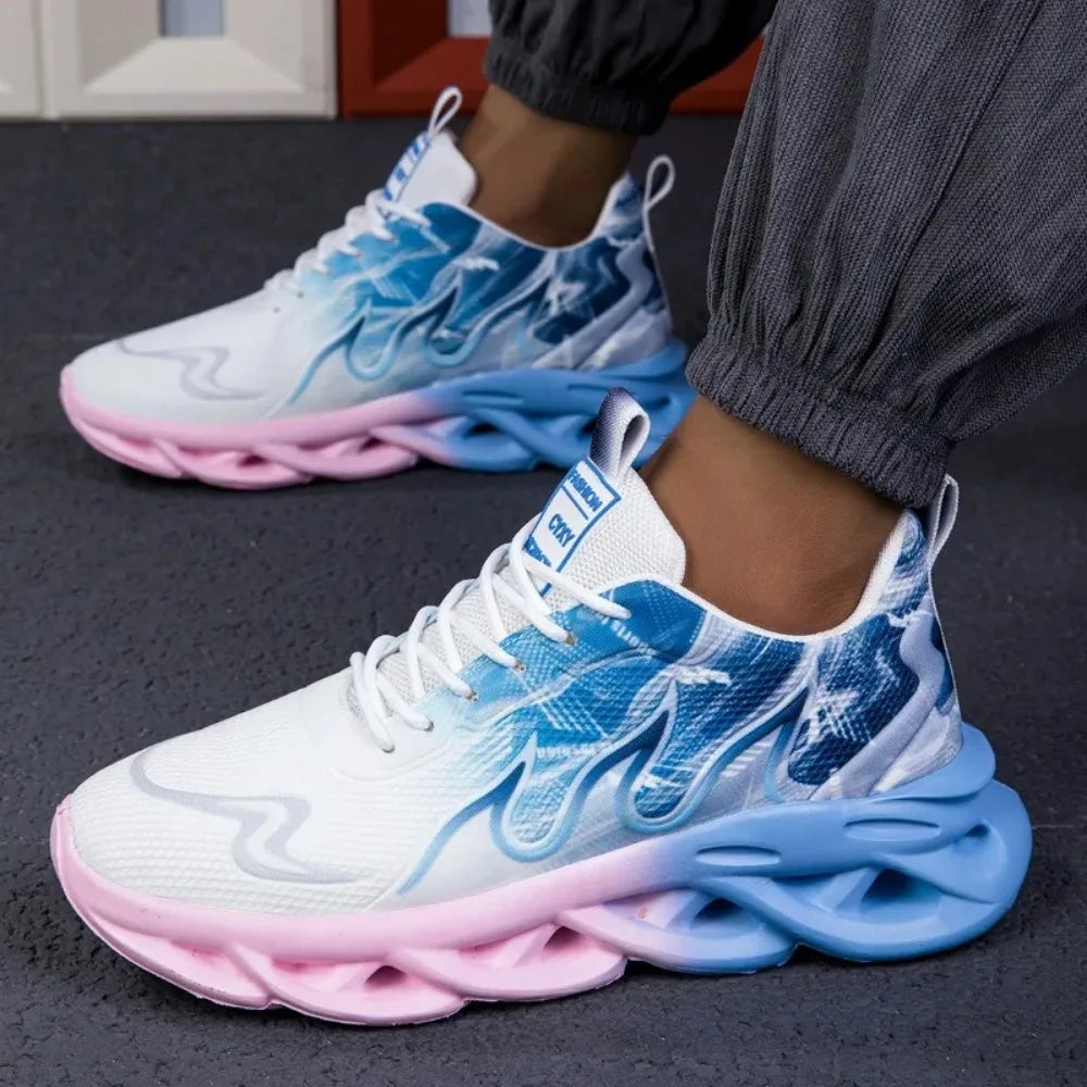 Men's Casual Sports Shoes Breathable Lightweight Flame Print