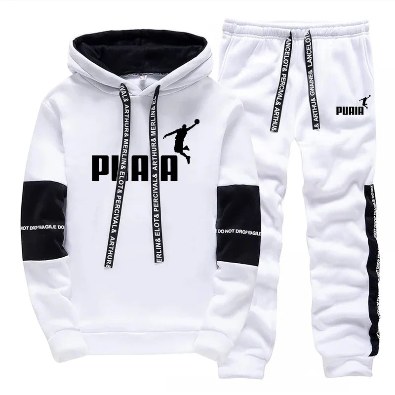 Men's Tracksuit Trend, Printed Single Piece Sweatshirts with Sweatpants