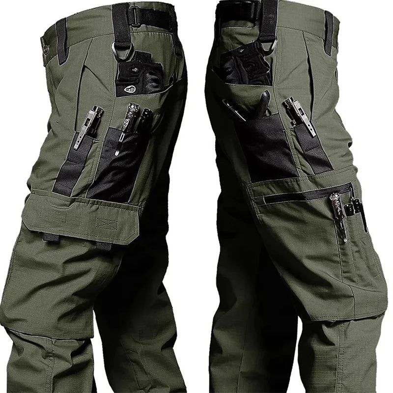 New Men's Tactical Work Cargo Trousers Multi-Pocket and Waterproof