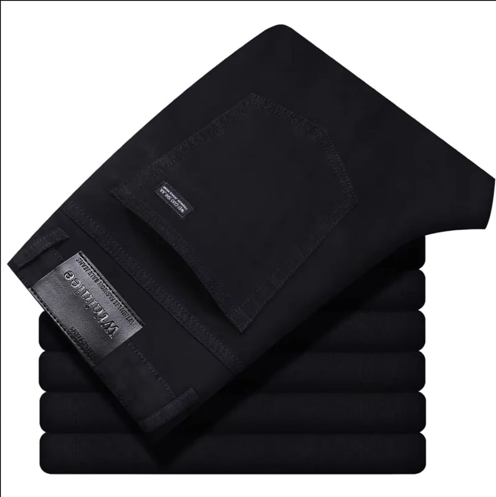 Men's Jeans Straight Stretch Fashion Classic Blue, Black, Work Denim Pants