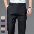 Male Stretch Solid Black Casual Trousers, in Various Colors