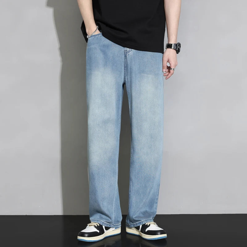Men's 2025 Thin Cozy baggy Jeans Soft Vintage Denim