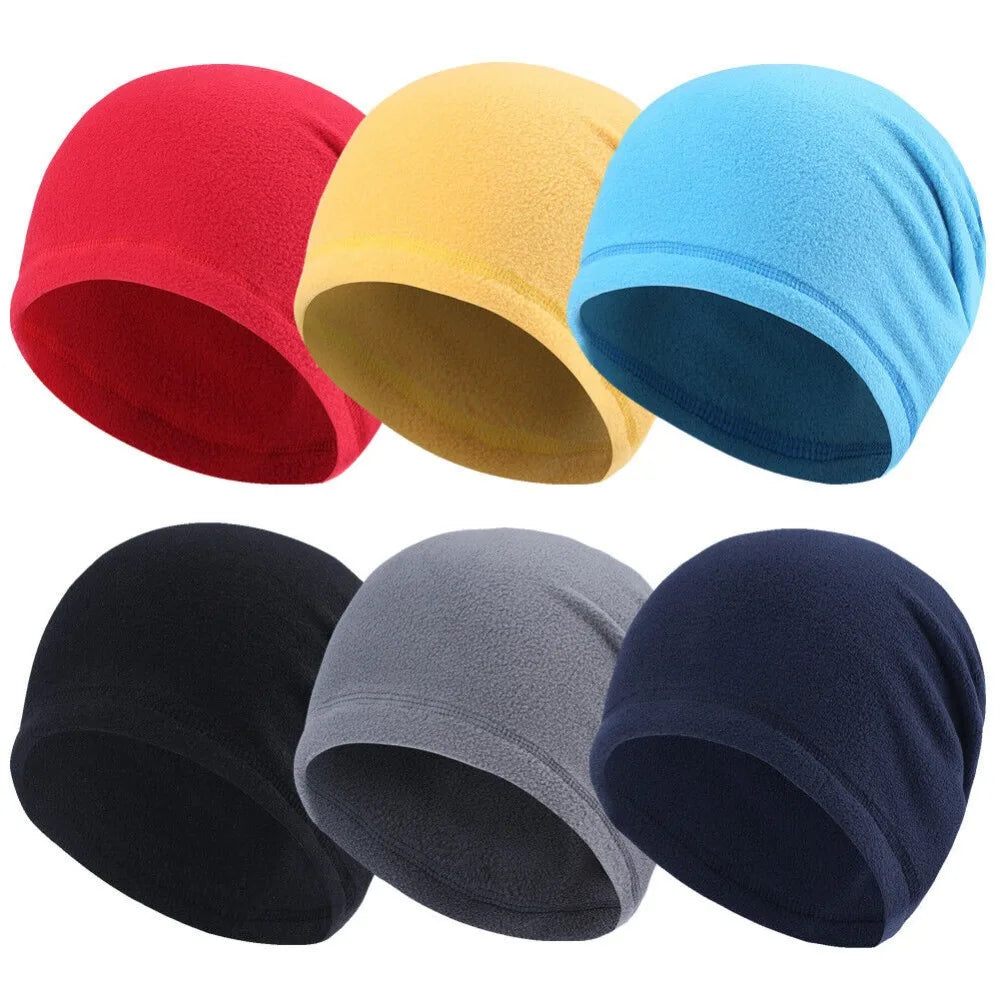 Unisex Winter Fleece Skull Cap Helmet Liner Ski Thermal Beanie Thick Windproof Watch Cap