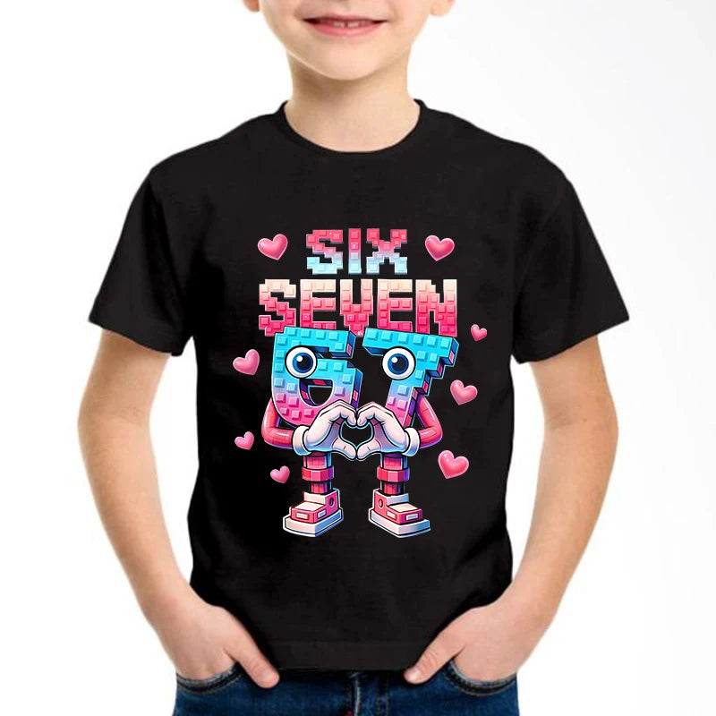 New Funny Six Seven Italian Brainrot Graphic Print T-Shirt Boy/Girl