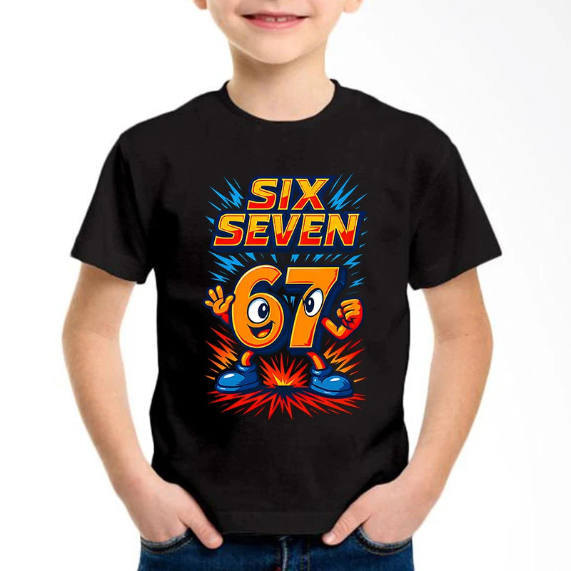 New Funny Six Seven Italian Brainrot Graphic Print T-Shirt Boy/Girl