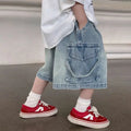 Boys Denim Shorts, New Kids Solid Color Fashion, Knee Length Shorts
