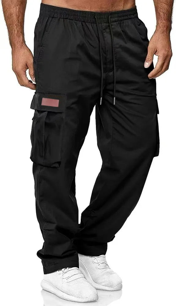 New Men's 2024 Work Pants, Drawstring Multi, Pocket Casual Pants