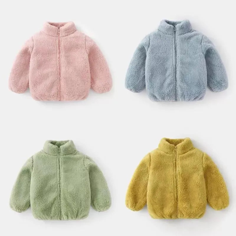 Children's Casual Fashion Warm Plush Coat, Toddle Outerwear