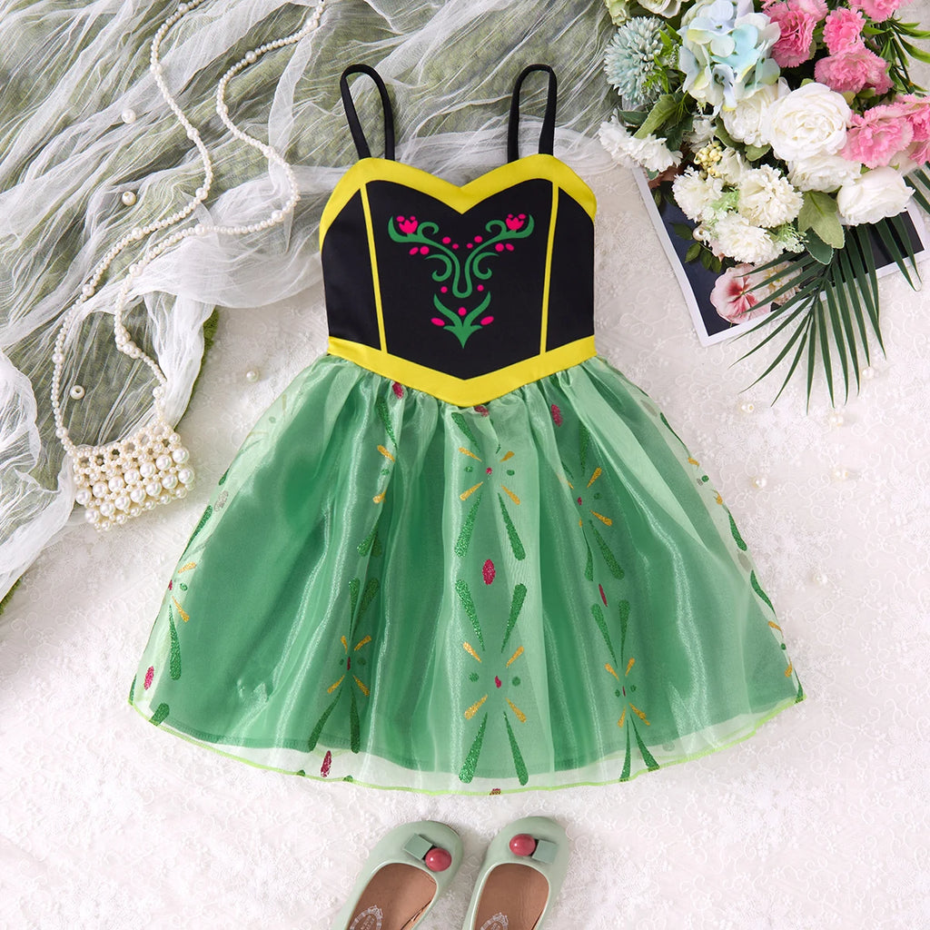 Girls Lace Up Sling Summer Dress, Sleeveless Dresses For 1-10 Years Cool Ventilated Clothes
