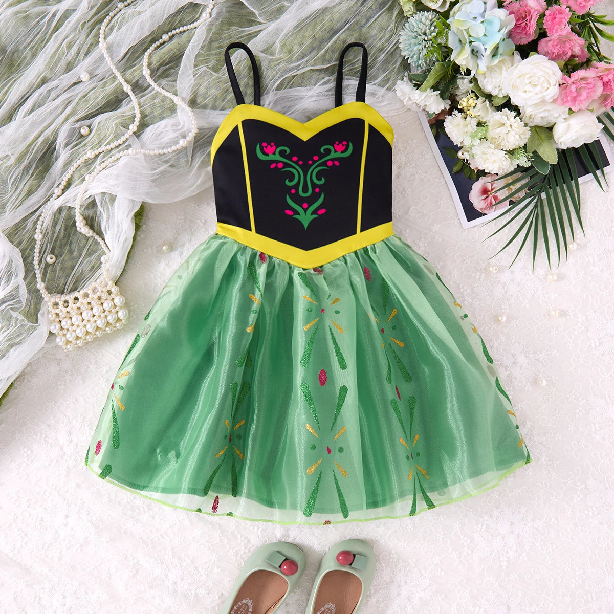Girls Lace Up Sling Summer Dress, Sleeveless Dresses For 1-10 Years Cool Ventilated Clothes