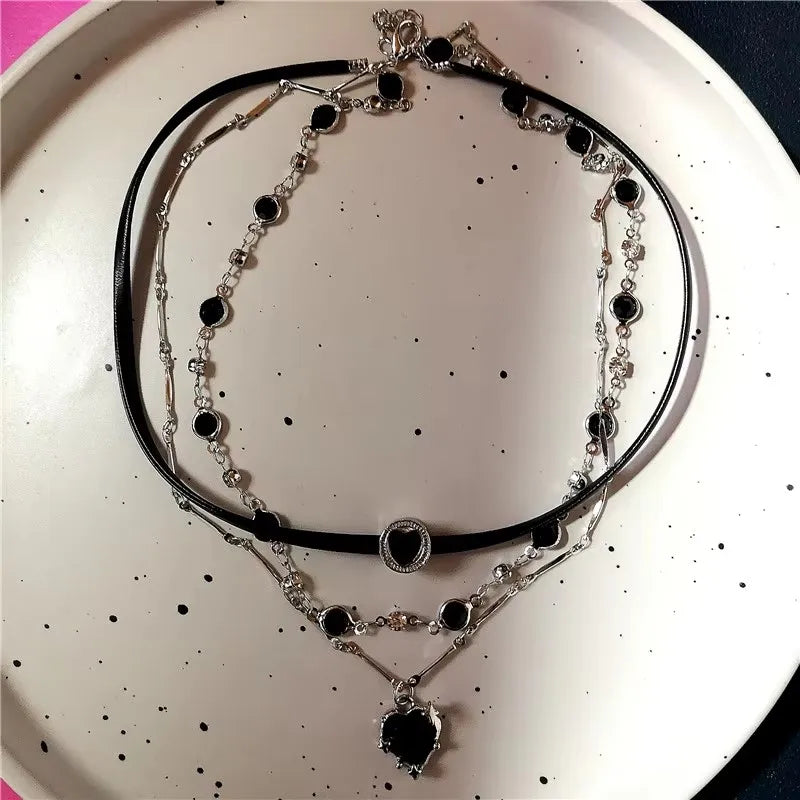 Y2K Cat Claw Star Heart Pendant, Plush Leopard Bone Choker,