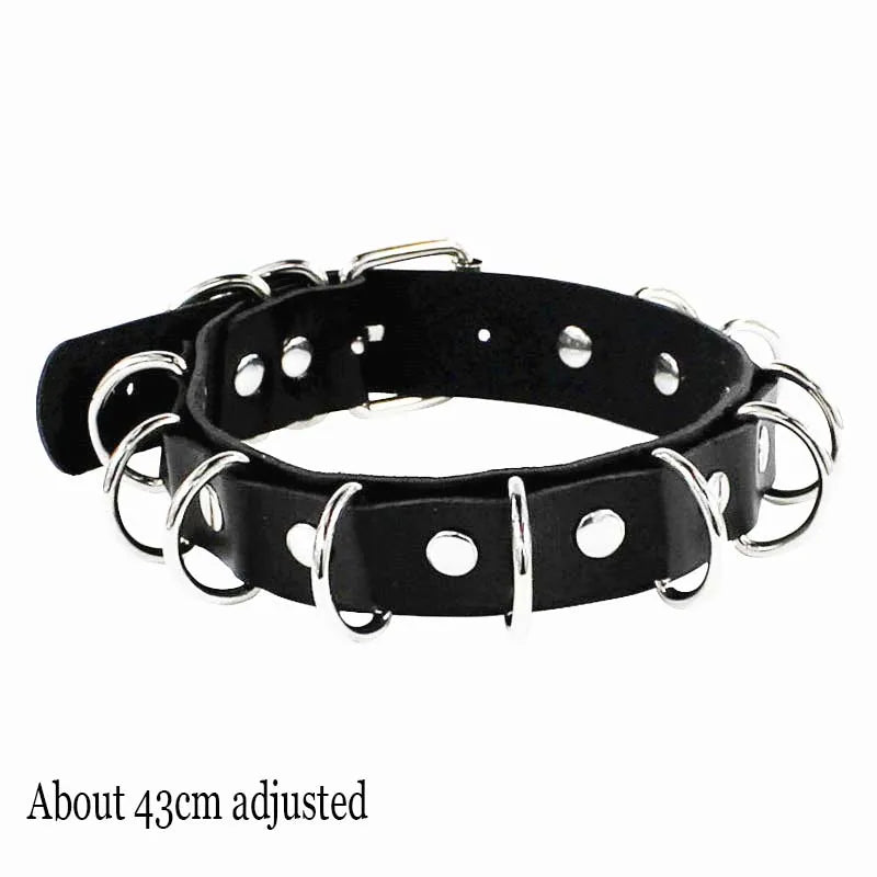 Woman Black Punk Choker Collar Necklace, Spike Chocker Gothic Cosplay Accessories