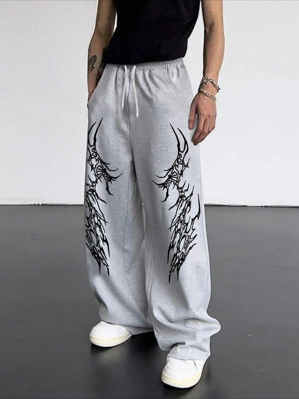 Men's 2026 New Dark Retro Striped Gothic Loose Straight Leg Pants
